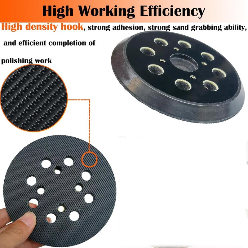 Tockrop 5" Hook and Loop Sander Pad for Ridgid R2600, R2601 Random Orbit Sanders -5 Inch 8 Hole Replacement Sanding Pad for Part Number 300527002 - with Extra Hard Backing - 1 Pack - Image 5